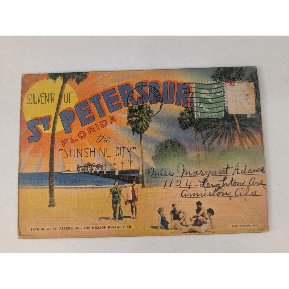 Vintage St. Petersburg FL Postcard Folder – "Sunshine City" Million Dollar Pier